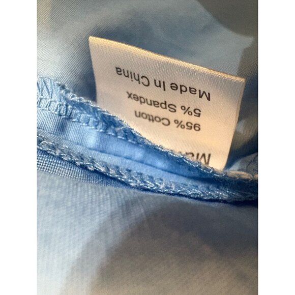 NWT Aomei Blue Wrap Blouse Puff Sleeves & Waist Tie 2XL - Picture 6 of 6